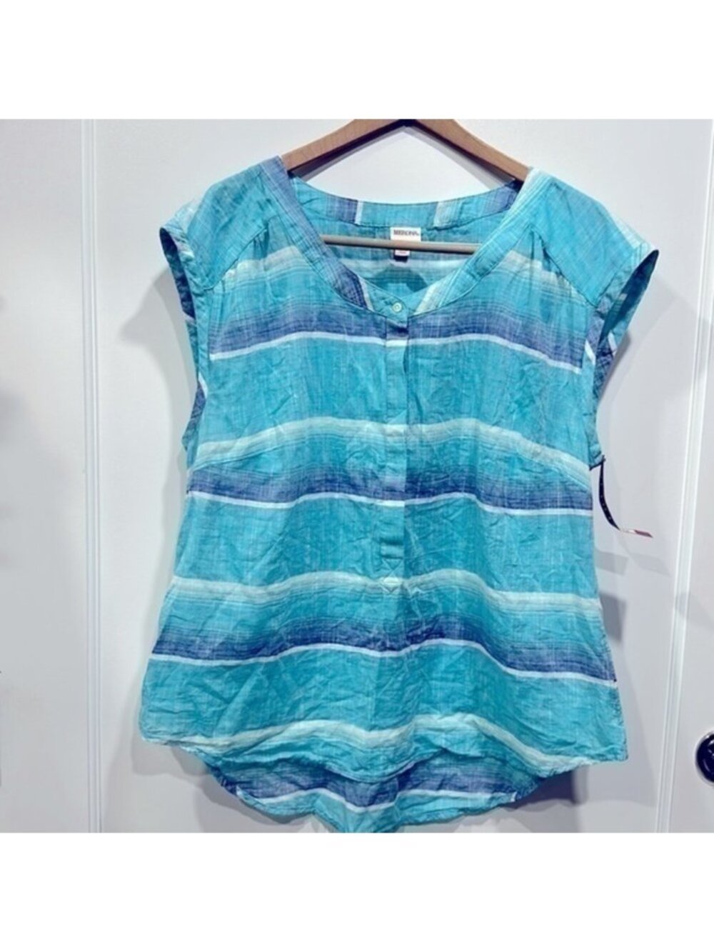 Stripe Cap Sleeve Top